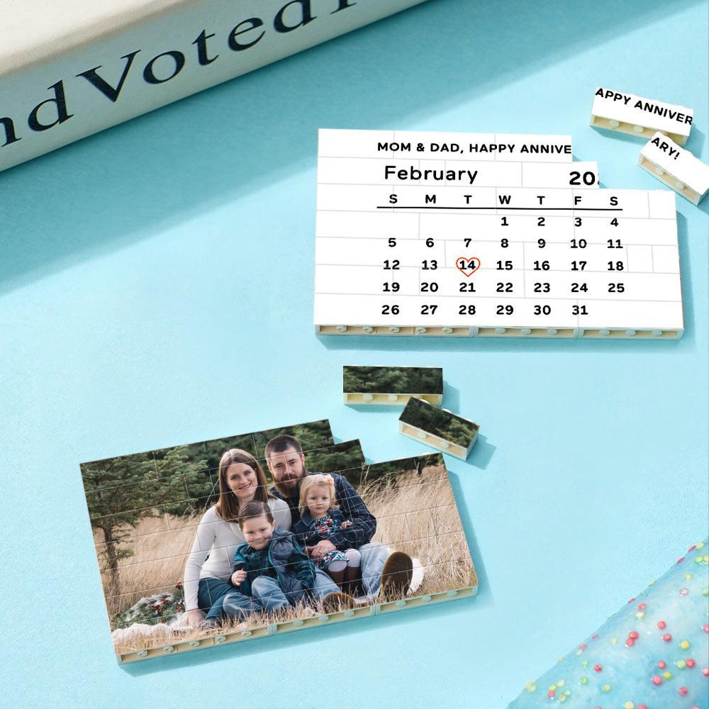 Personalized Building Brick Custom Photo & Date Block Gift for Family - soufeeluk