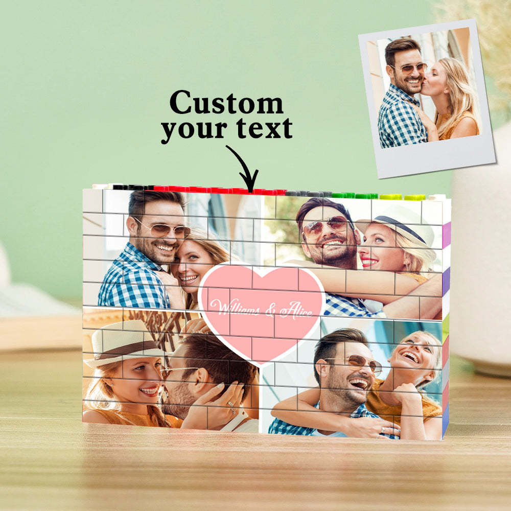 Personalised Colors Building Brick Puzzles Custom Collage Photo Block Gifts for Lovers - soufeeluk