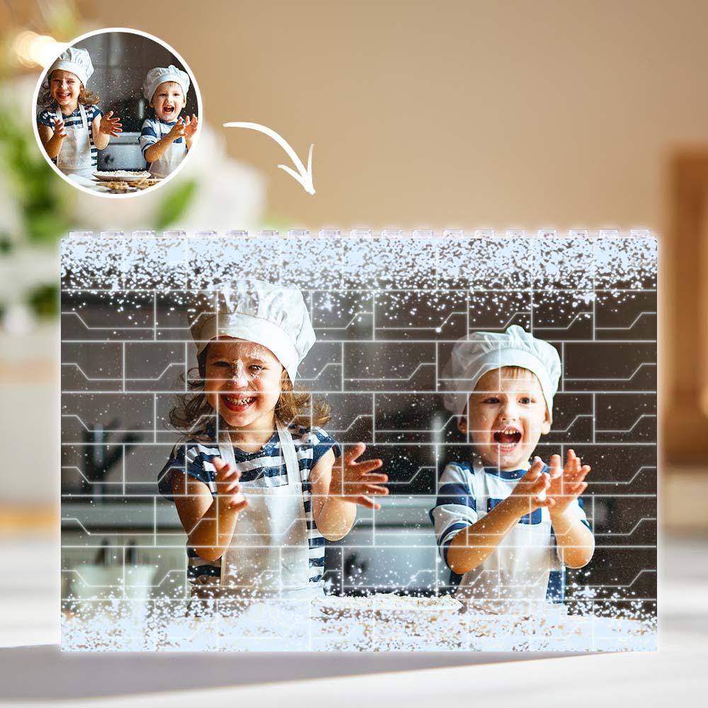 Custom LED Photo Light Building Brick White Light Up Building Bricks Gift for Kids - soufeeluk