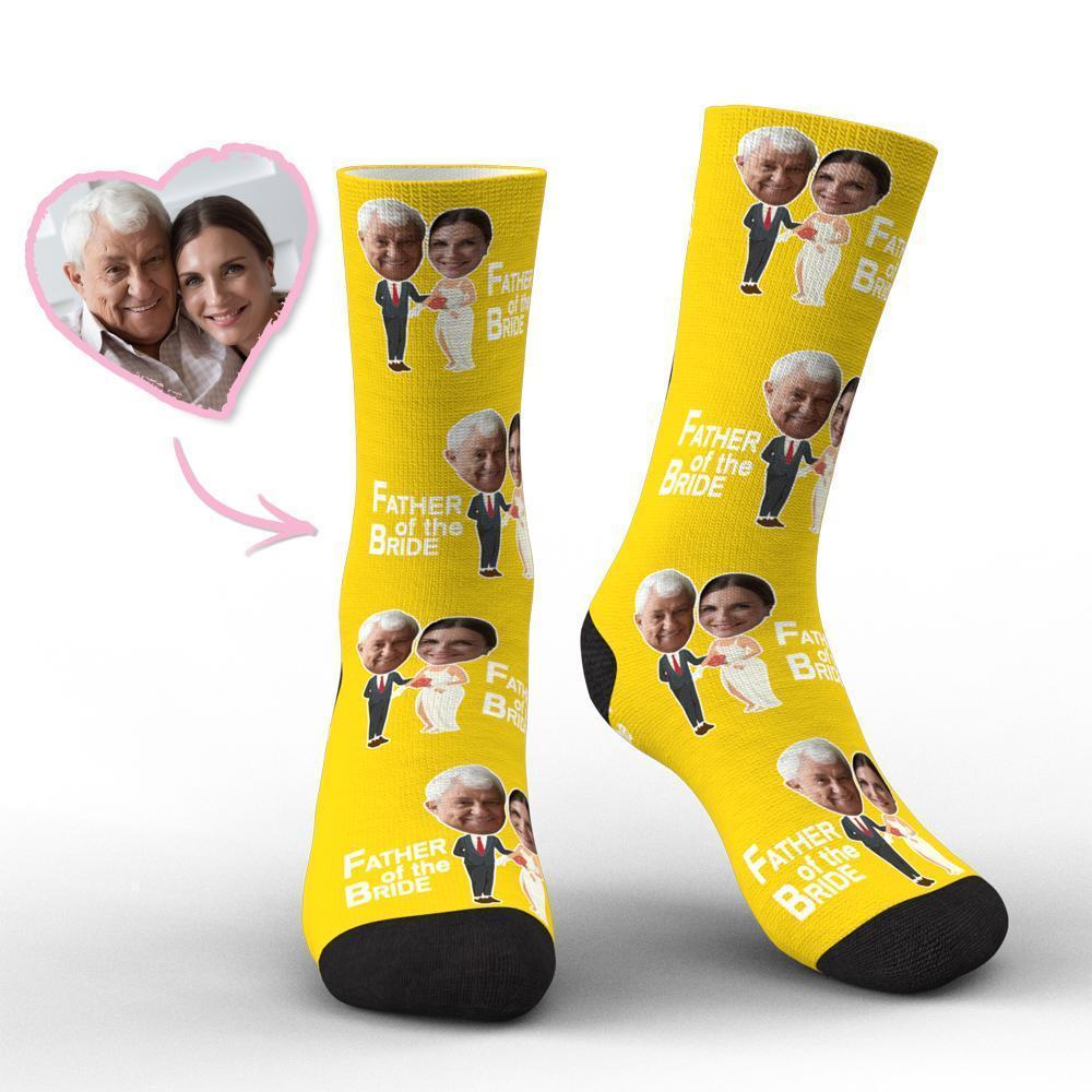 Custom Father Of Bride Socks Face Socks, Wedding Gifts For Dad