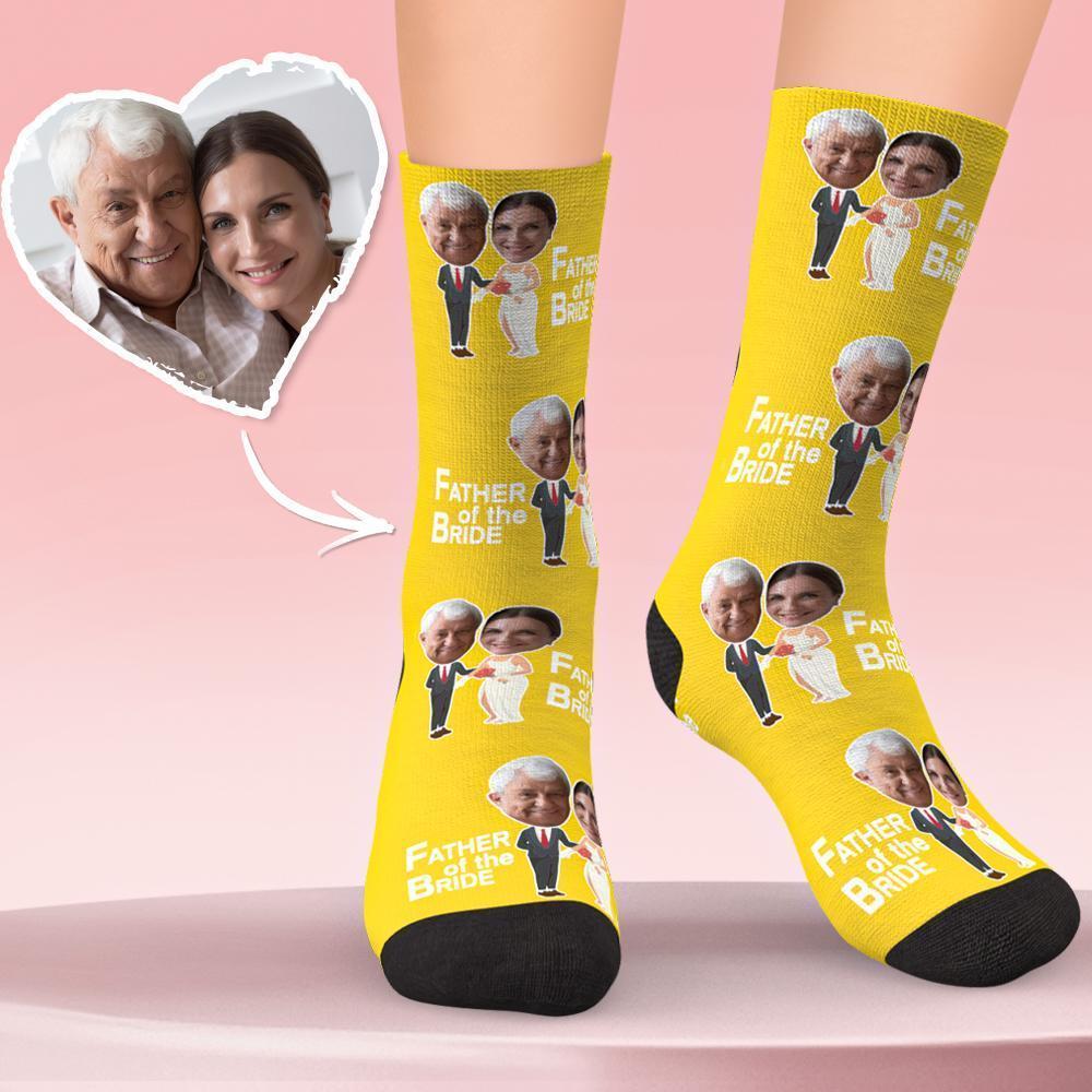 Custom Father Of Bride Socks Face Socks, Wedding Gifts For Dad