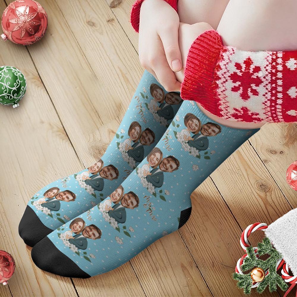 Custom Couple's Face Socks Personalized Photo Socks