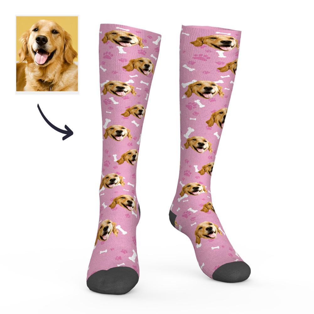 Custom Photo Knee High Socks Dog