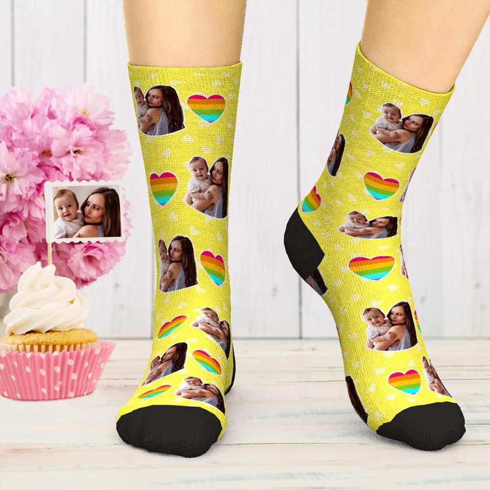 Custom Photo Socks Comfort Socks Best Socks Gift for Mom - soufeeluk