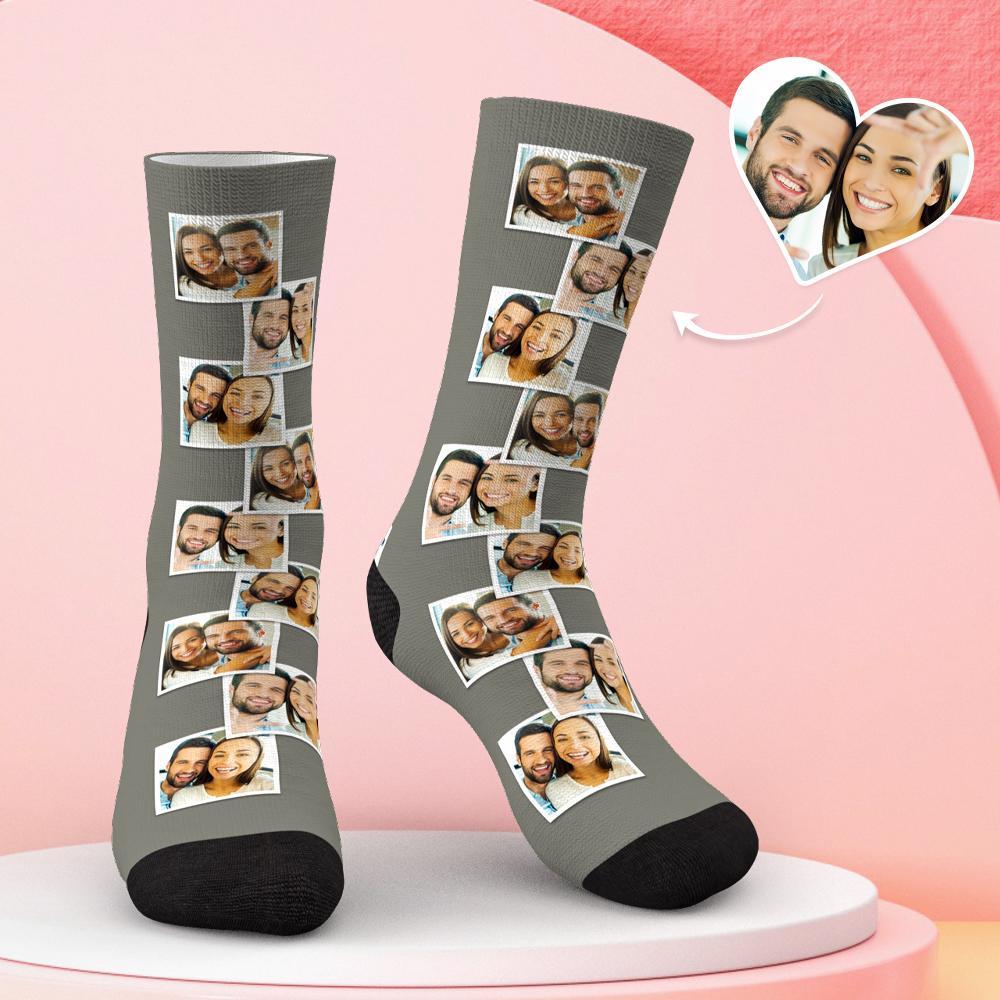 Custom Multi Photo Socks Gifts for Your Lovers with Your Photo - soufeeluk
