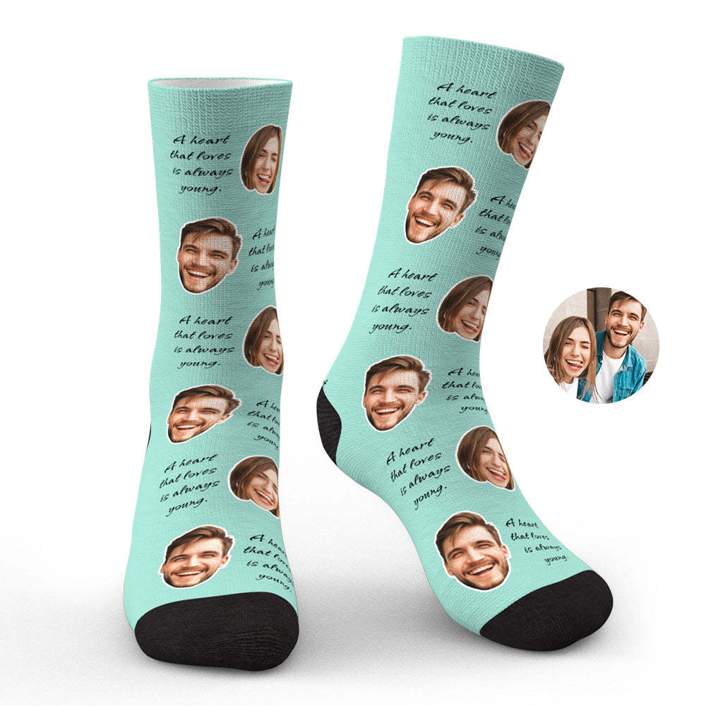 Custom Photo Face Socks Colorful Group Photo Gifts for Couple - soufeeluk