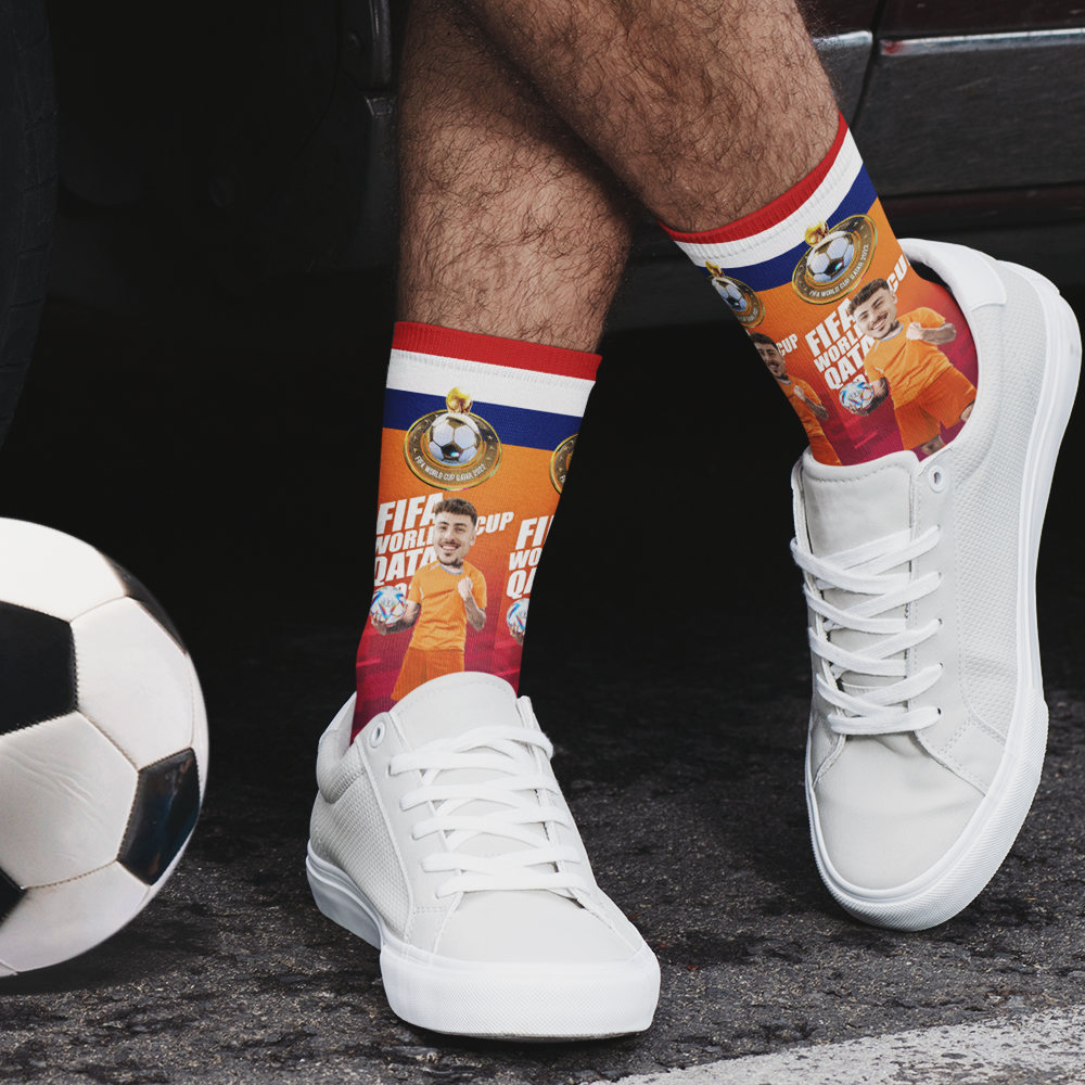 Custom Face World Cup 2022 Socks Add Photo and Text Socks - Netherlands - soufeeluk