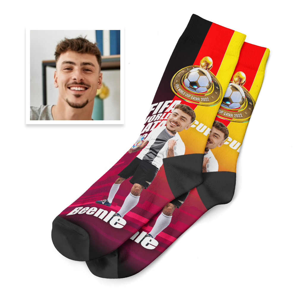 Custom 3D Digital Printed Socks with Your Text Personalised World Cup 2022 Socks - Germany - soufeeluk