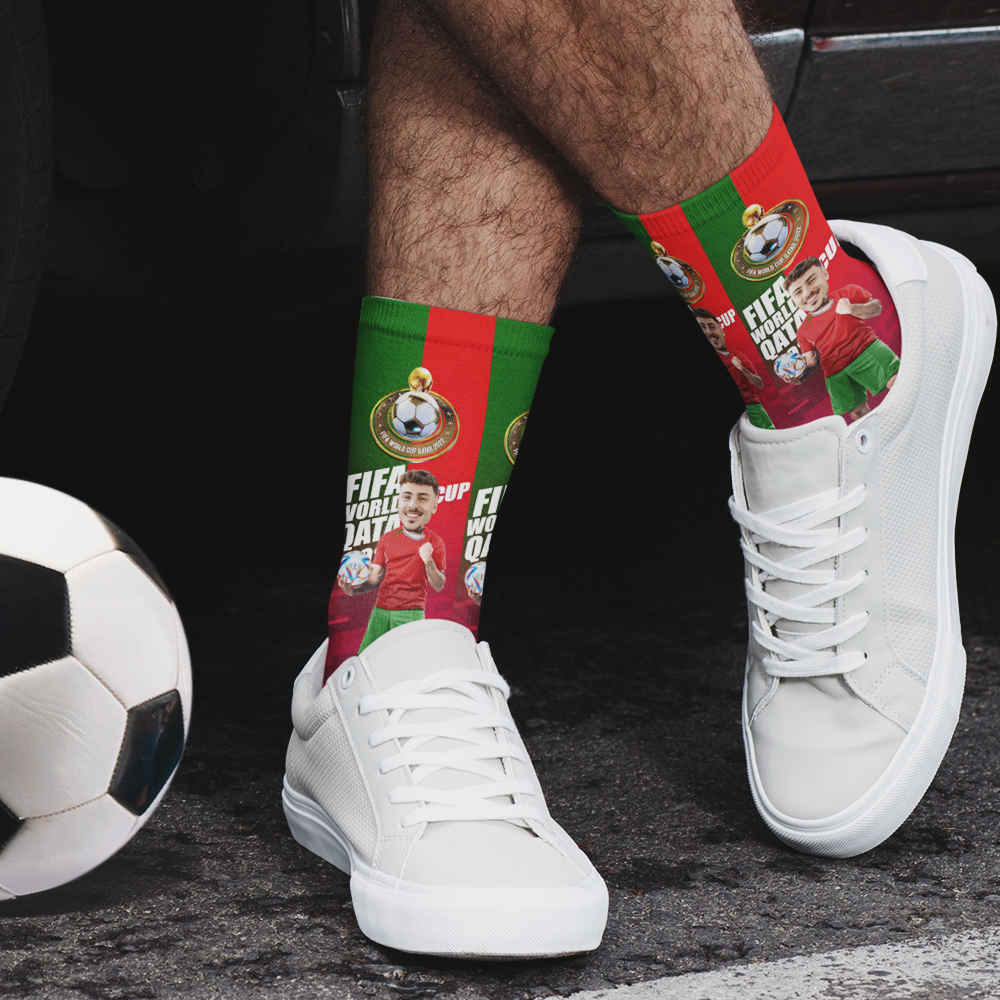 Custom Face Socks Add Pictures and Text Socks World Cup 2022 Socks Gifts for Him - Portugal - soufeeluk