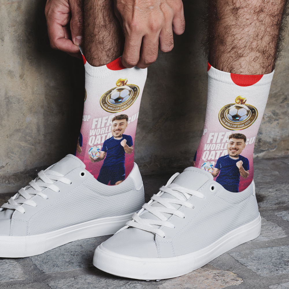 Custom Photo Names Socks Personalised World Cup 2022 Socks for Friends - Japan - soufeeluk