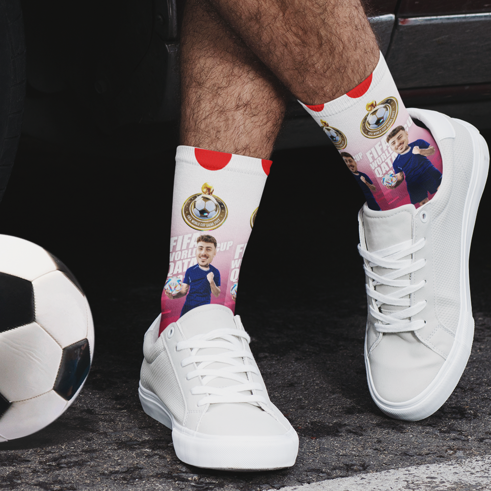 Custom Photo Names Socks Personalised World Cup 2022 Socks for Friends - Japan - soufeeluk