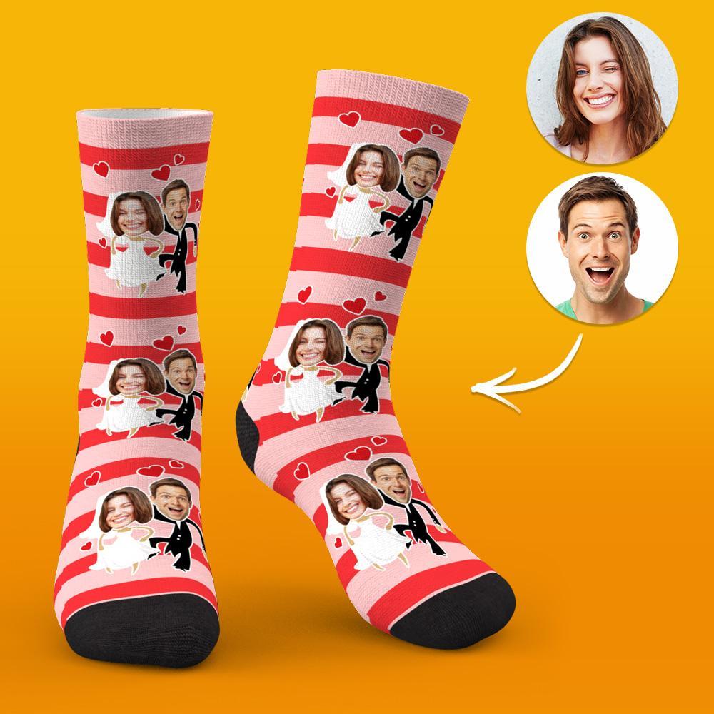 Custom Face Socks Wedding Socks Gift Ideas for Couples - soufeeluk