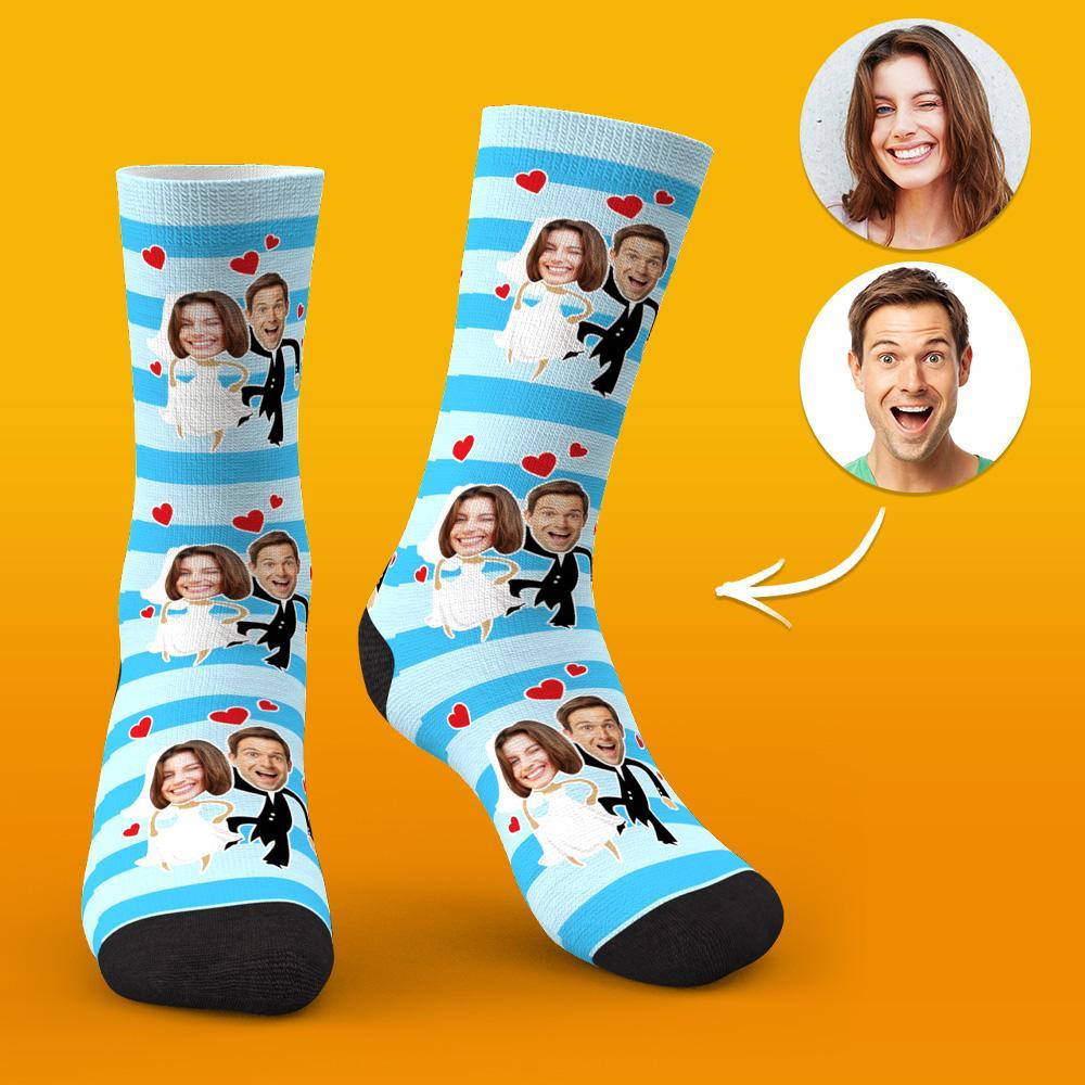 Custom Face Socks Wedding Socks Gift Ideas for Couples - soufeeluk