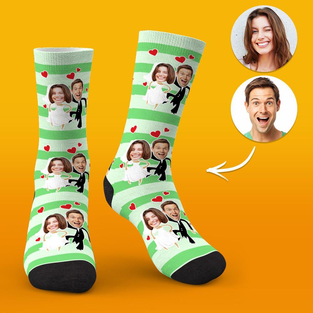 Custom Face Socks Wedding Socks Gift Ideas for Couples - soufeeluk