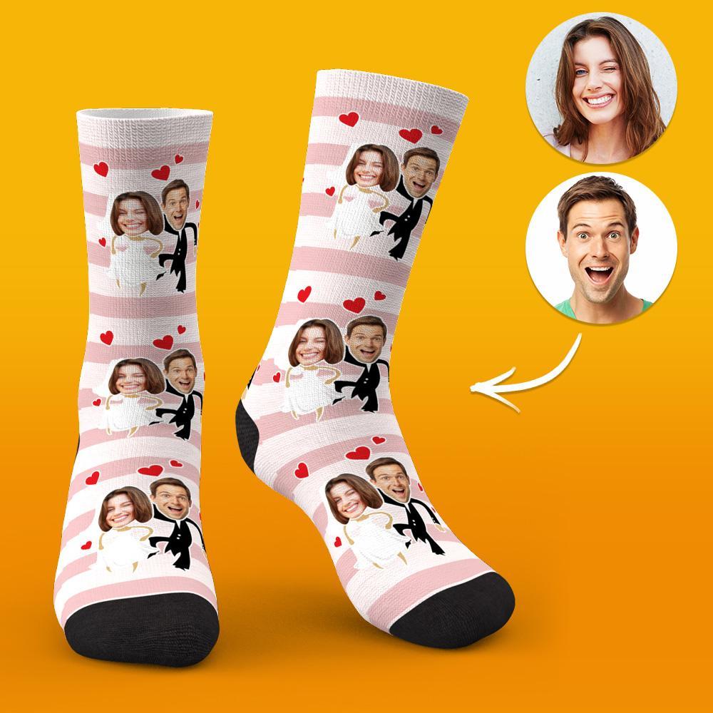 Custom Face Socks Wedding Socks Gift Ideas for Couples - soufeeluk