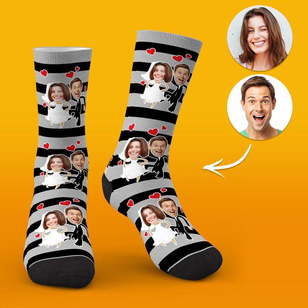 Custom Face Socks Wedding Socks Gift Ideas for Couples - soufeeluk