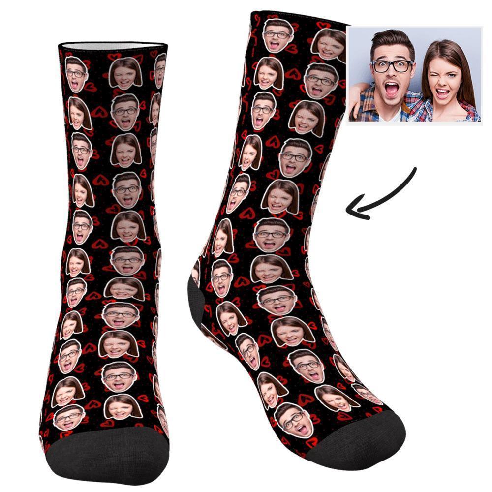 Custom Face Socks Colorful - Two Faces