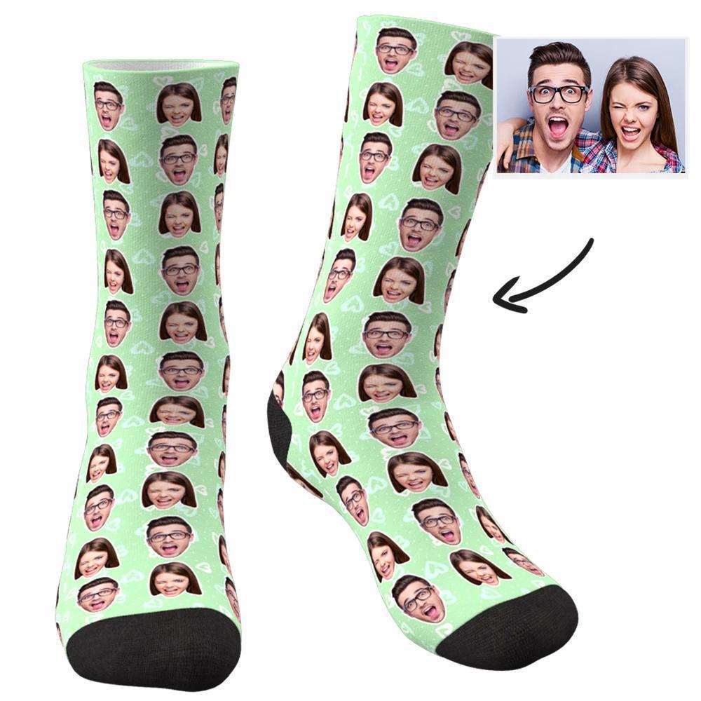 Custom Face Socks Colorful - Two Faces