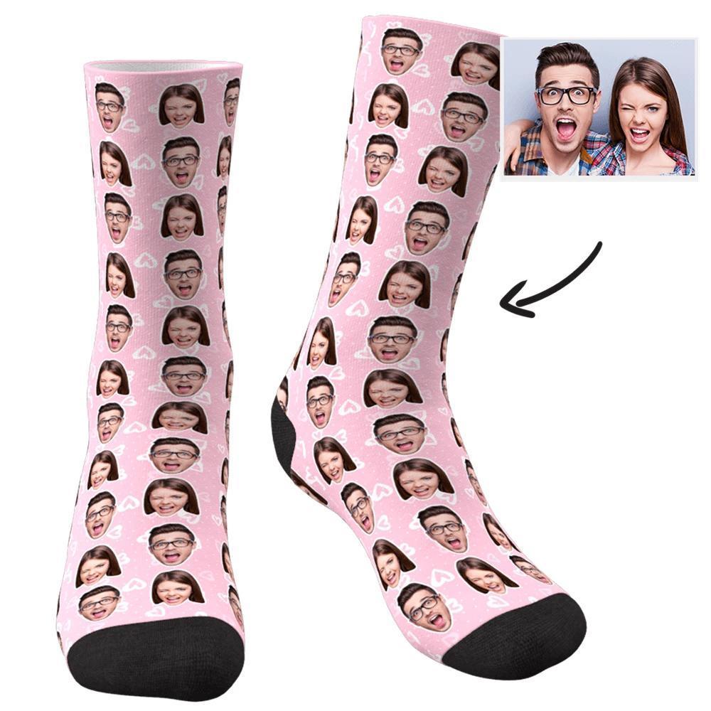 Custom Face Socks Colorful - Two Faces