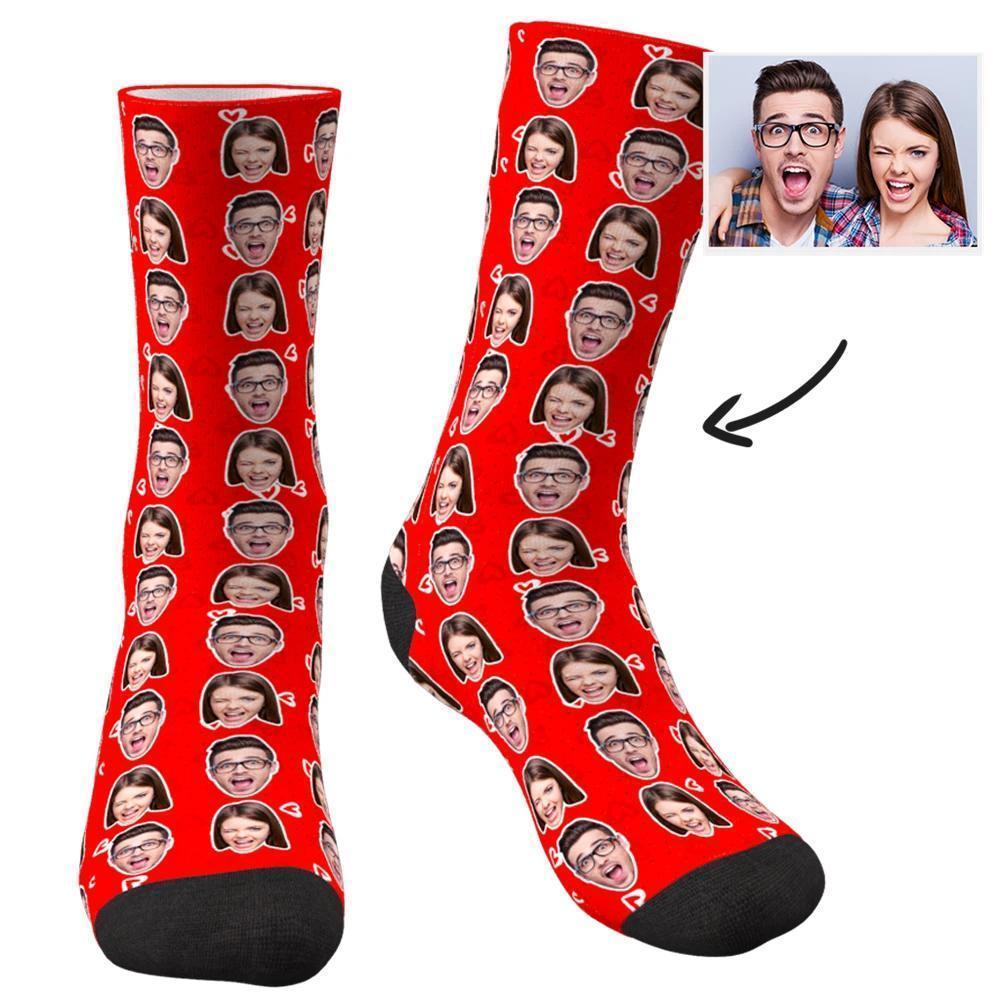Custom Face Socks Colorful - Two Faces