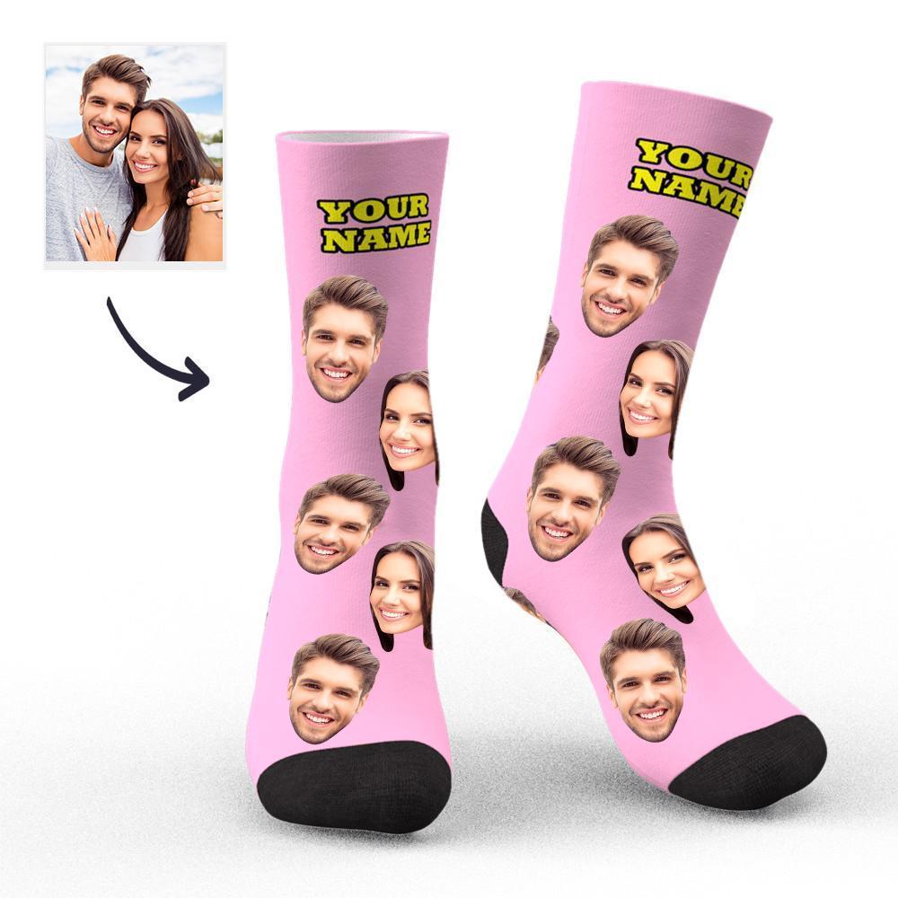 Custom Socks Face Socks Photo Socks with Your Text 3D Preview Colorful Socks