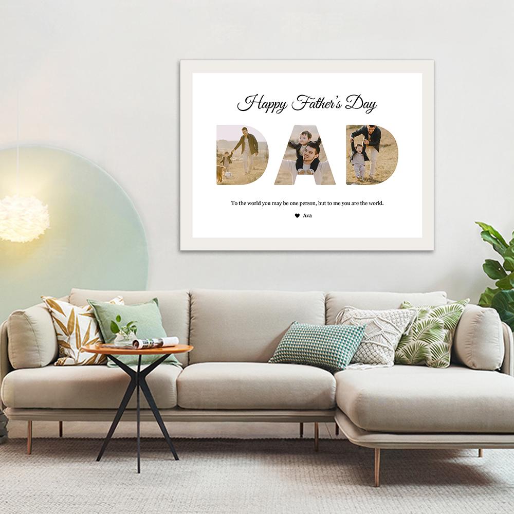 Custom Photo Painting Text Wall Decoration For Dad - soufeeluk