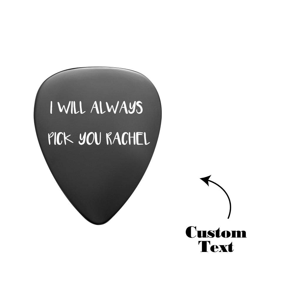 Custom Black Guitar Pick Personalised Engraved Guitar Pick for Music Lover - soufeeluk