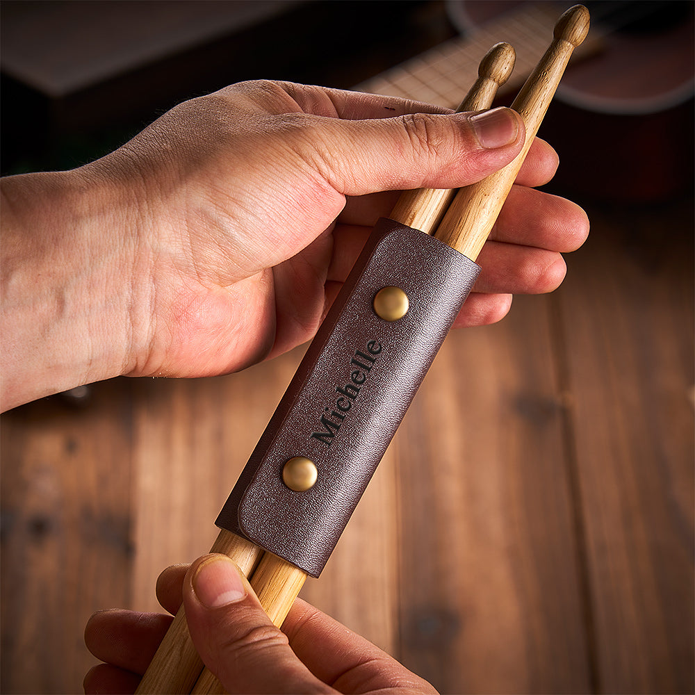 Custom Engraved Drum Stick Storage Case Simple Leather Gifts - soufeeluk