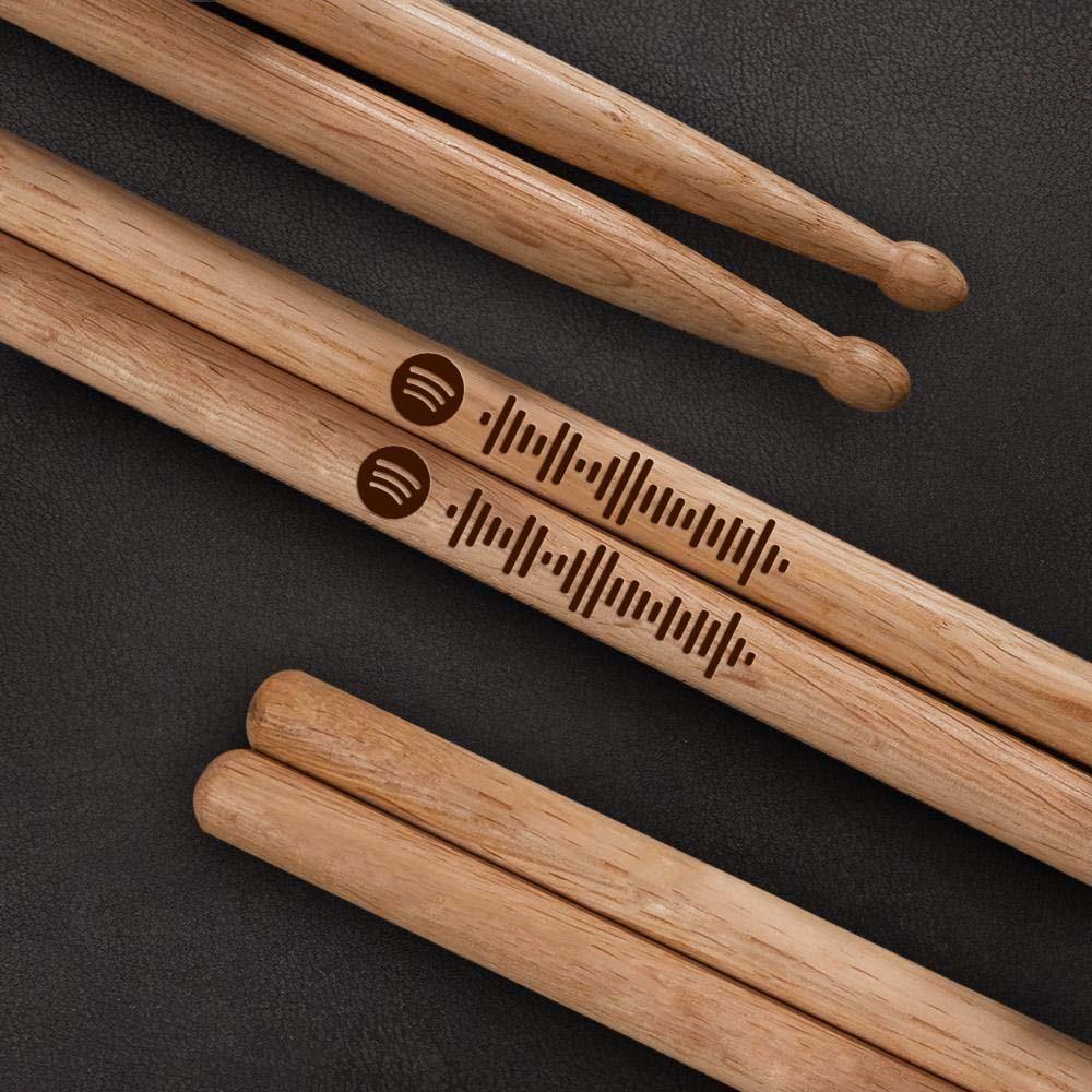 Custom Spotify Code Drumstick Wood Drumstick Unique Gifts For Musicians - soufeeluk