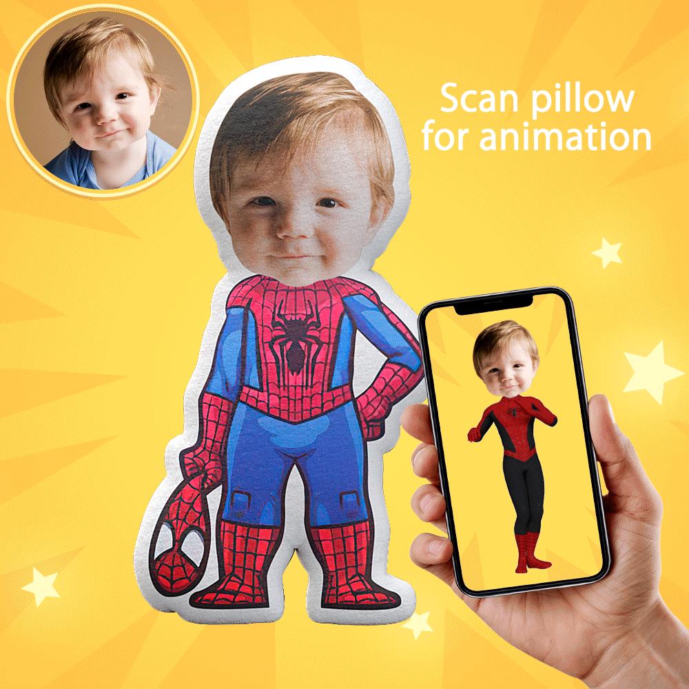 Face Pillow Spider Man Custom Pillow Face Body Pillow Personalised Photo Pillow Gift Throw Pillow MiniMe Pillow AR View Gift - soufeeluk