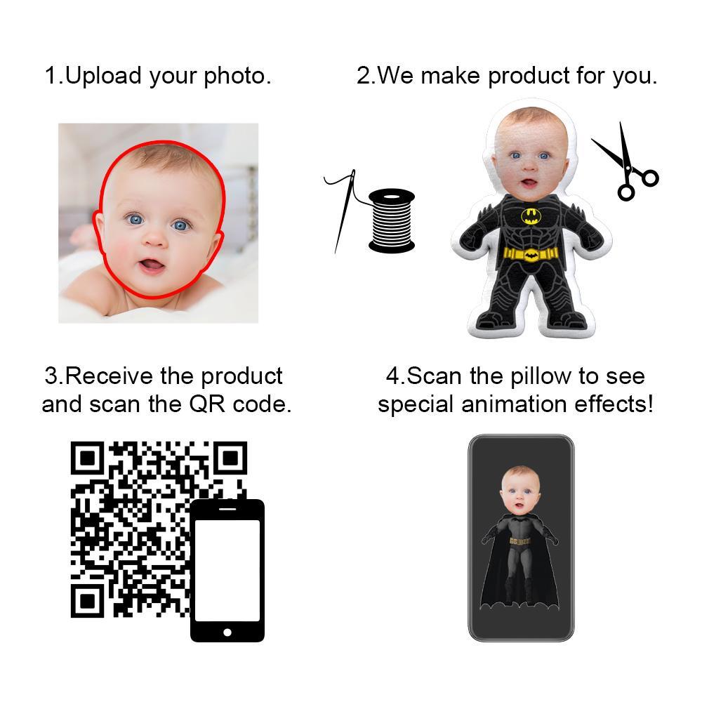 My Face Doll Batman Custom Pillow Face Body Pillow Personalised Photo Pillow Gift AR View Gift - soufeeluk