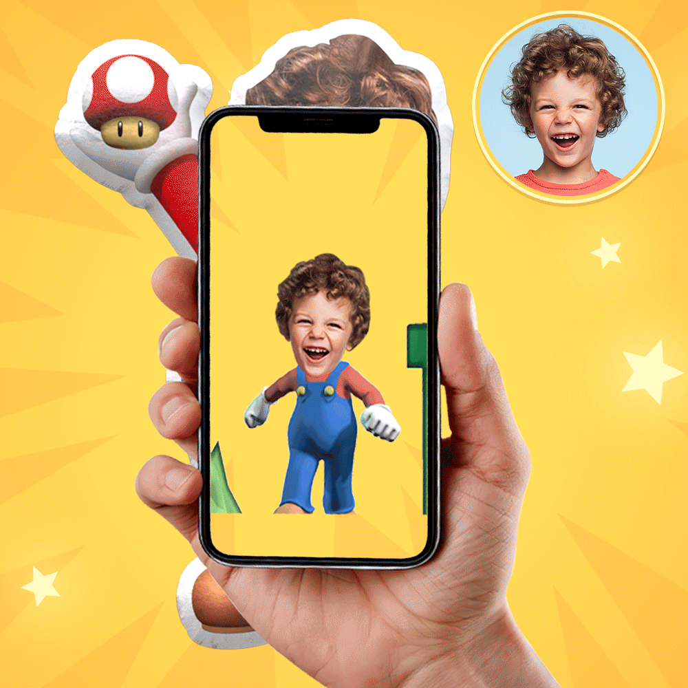 Personalized My Face Body Minime Doll Custom MiniMe Doll Custom Face Photo Pillow AR View Gift - soufeeluk