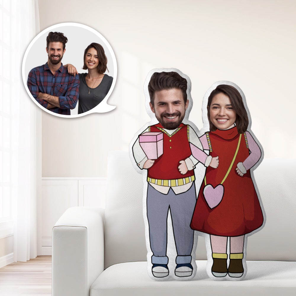 Love Gifts Custom MiniMe Pillow Personalised Couple New Year Pillow Unique Photo Pillow Gifts for Her - soufeeluk