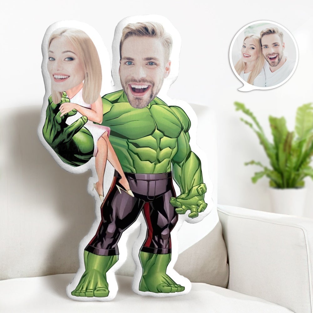 Valentine's Day Gifts Custom MiniMe Pillow Custom Couple Pillow Unique Photo Pillow Hulk Gifts