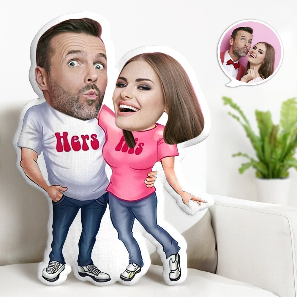 Custom Valentine's Day Gifts Face MiniMe Pillow Personalised Couple Pillow Gifts Unique Photo Pillow Gifts Hers and His
