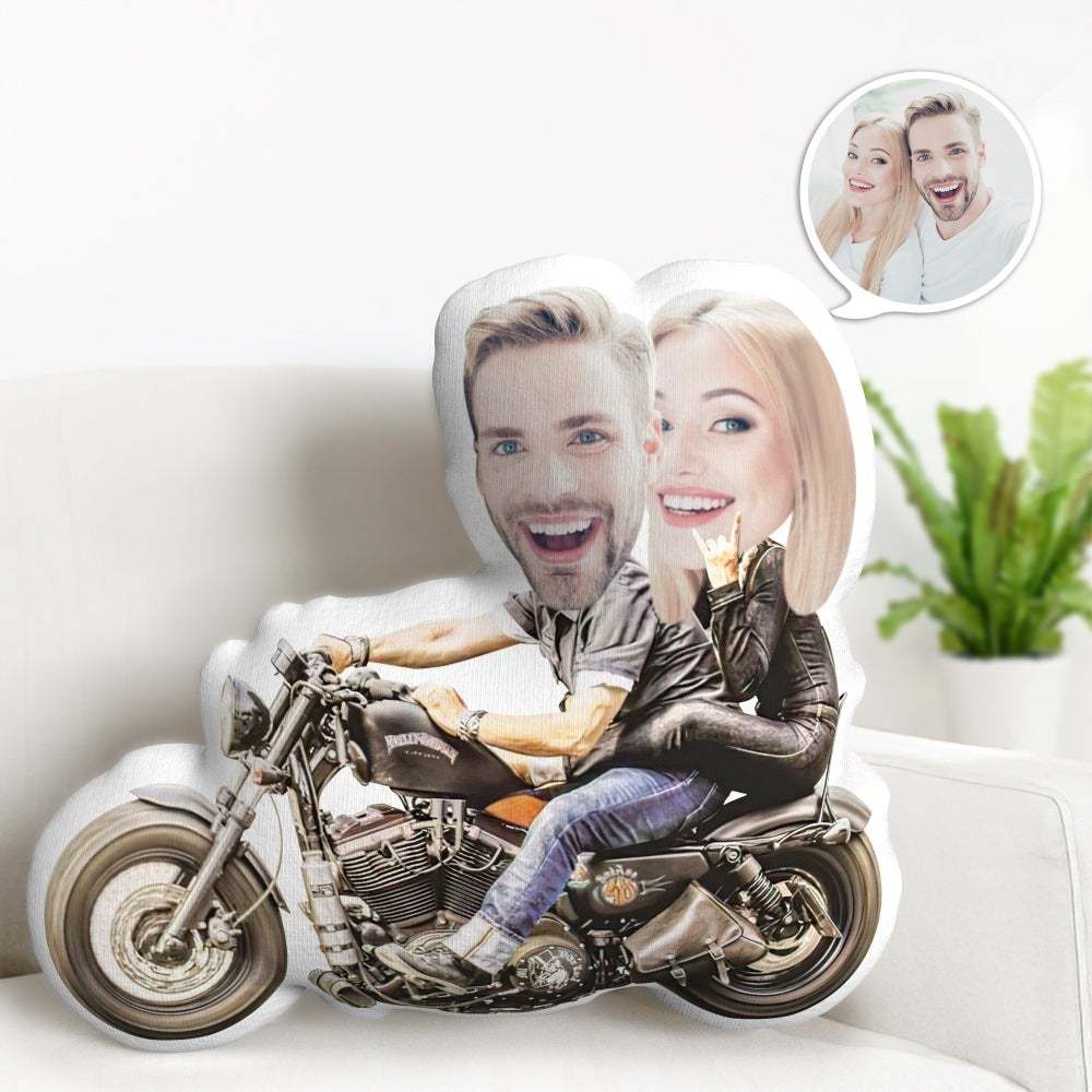 Custom Valentine's Day Couple Gifts Personalised Photo MiniMe Pillow Unique Harley Motors Couple Pillow Gifts