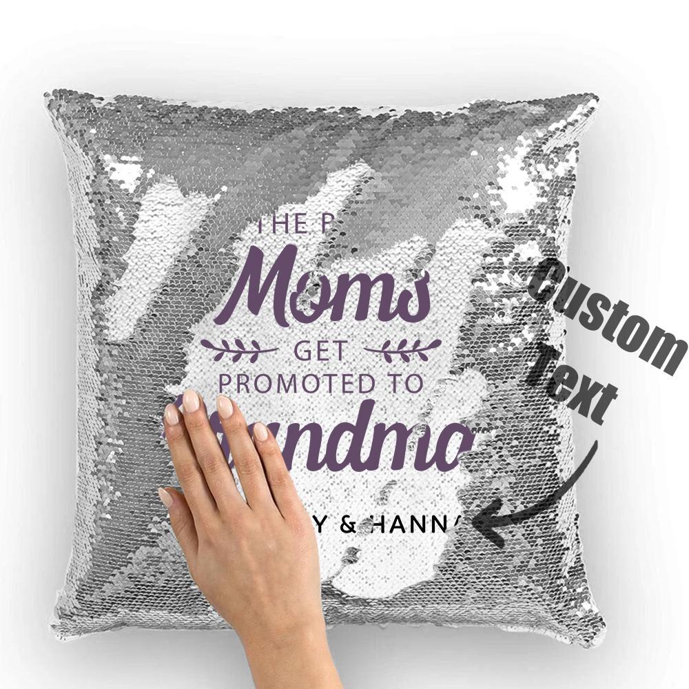 Promoted To Grandma Personalised Magic Sequins Pillowcase - soufeeluk