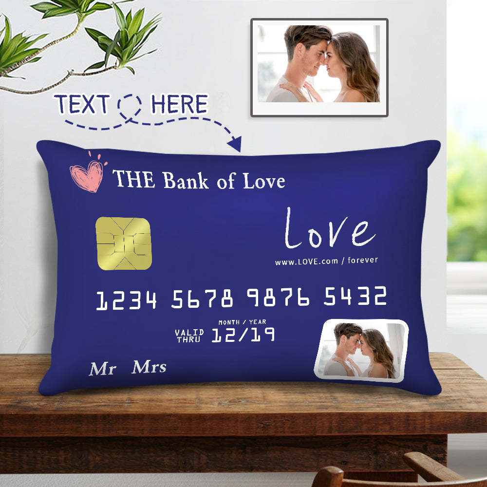 Custom Photo Date Card Design Pillow Personalised Oath Book Rectangular Pillow Wedding Gift for Couple - soufeeluk