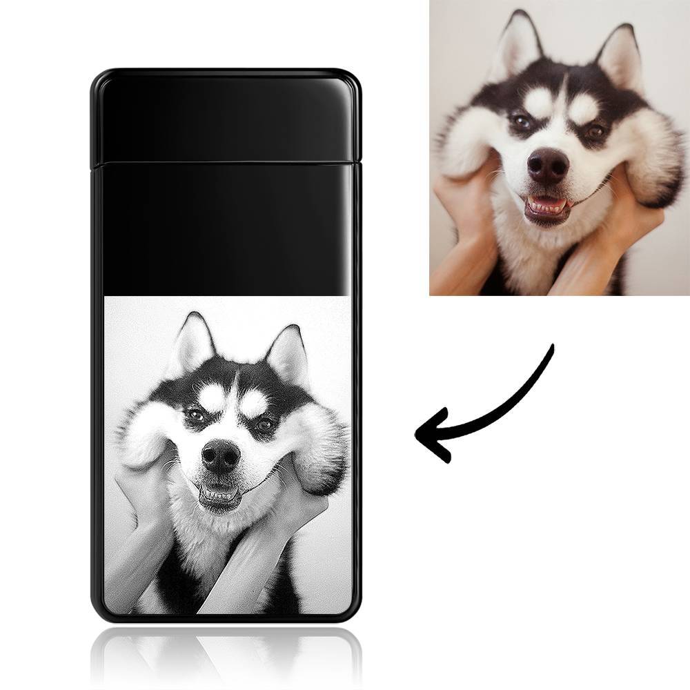 Photo Engraved Lighter Electric Lighter Black