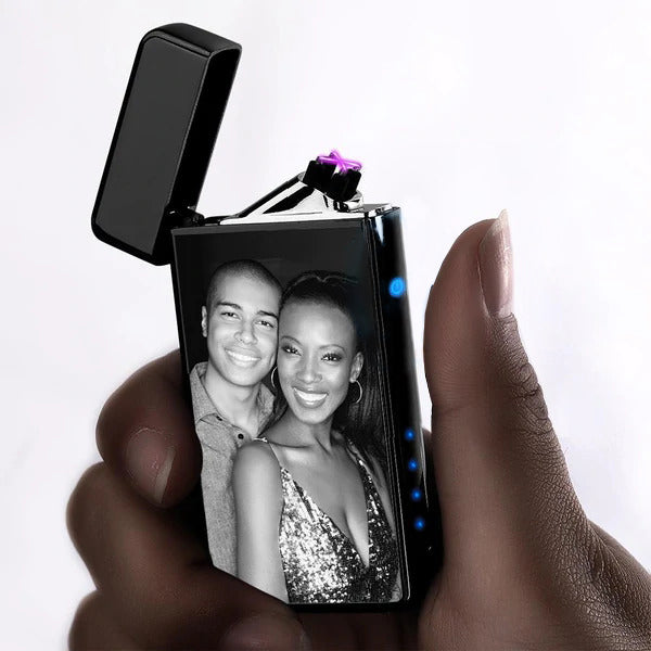 Photo Lighter Custom Photo Engraved Lighter Black Valentine's Gift
