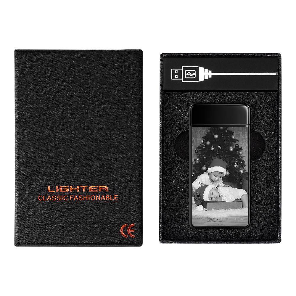 Photo Lighter Custom Photo Engraved Lighter Black Christmas Gifts