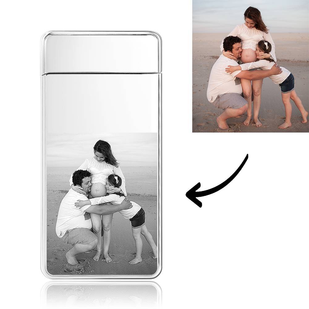 Photo Engraved Lighter Electric Lighter Silver