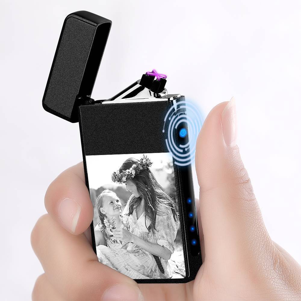Photo Lighter with Electric Lighter Black Scrub