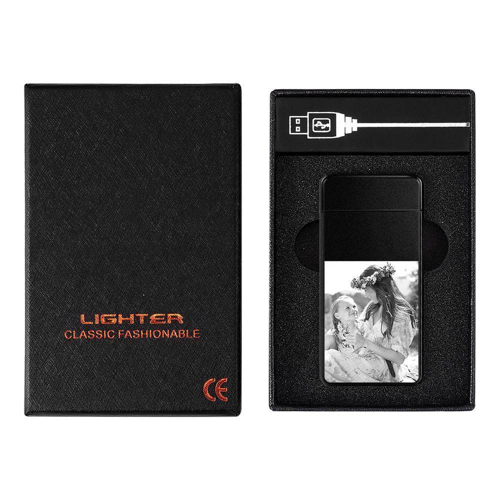 Photo Lighter with Electric Lighter Black Scrub