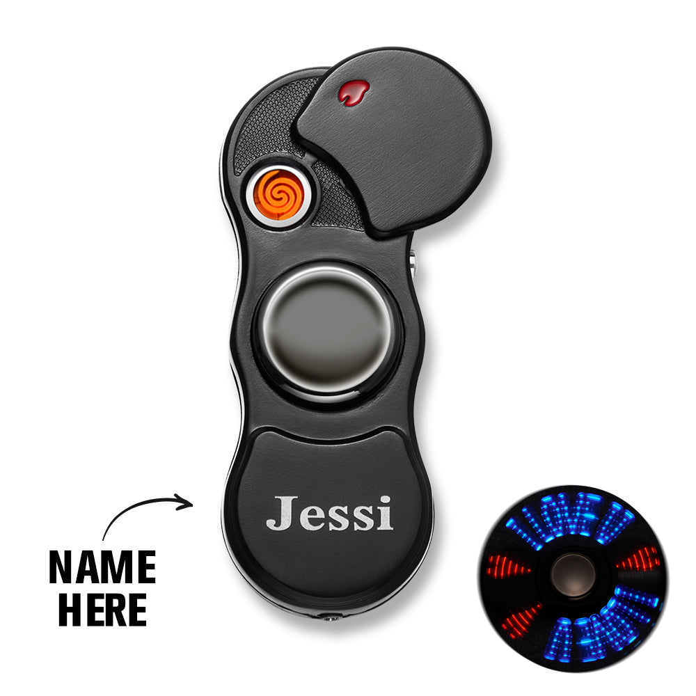 Custom Engraved Lighter LED Fidget Spinner Creative Gifts - soufeeluk