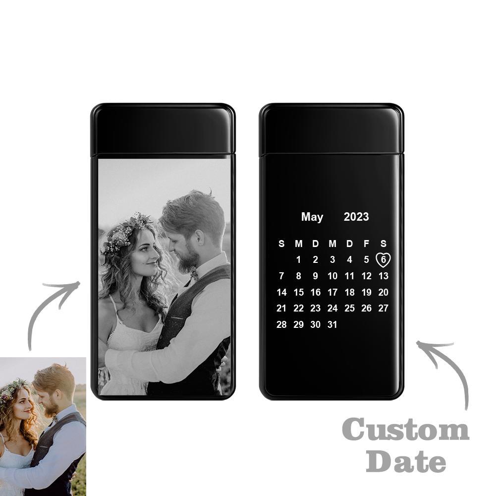 Custom Photo Lighter Engraved Calendar Lighter Valentine's Gift For Lovers - soufeeluk