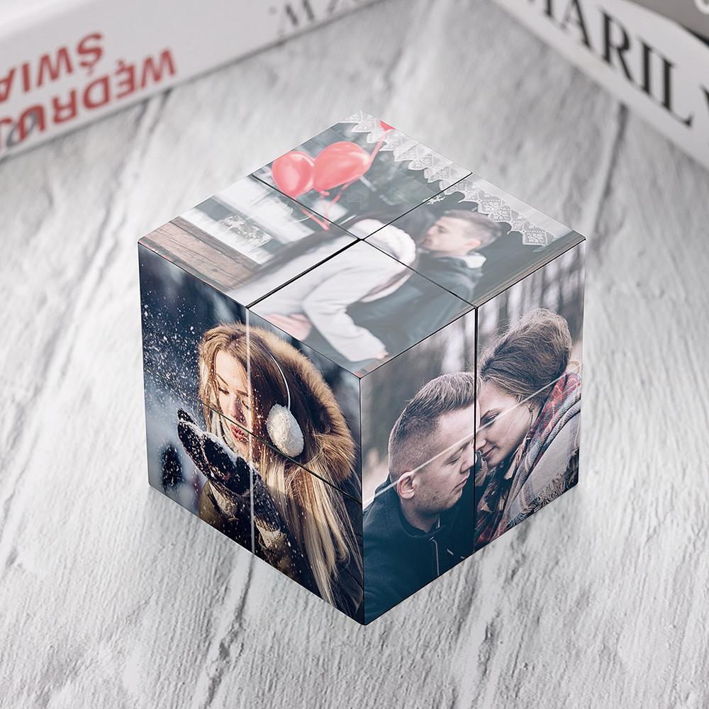 Custom Photo Personalised Photo Cube Rhombic for Couples Special Gifts