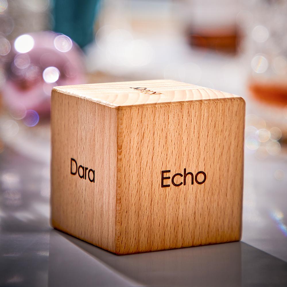 Custom Engraved Ornament Wooden Cube Creative Gifts Photo Cube- soufeeluk