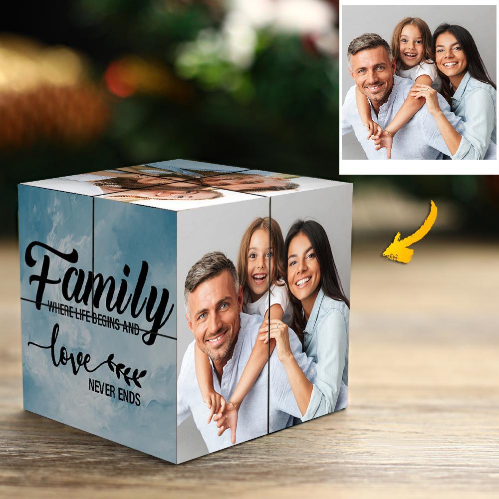 Custom Photo Rubix Cube Photo Frame Multiphoto Gifts For Family Together We Make A Family rubic Cube - soufeeluk