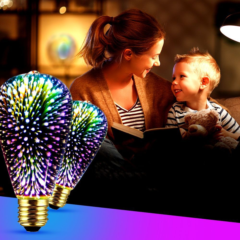 3D Fireworks Decorative Light Bulb Magic Glass Light - soufeeluk